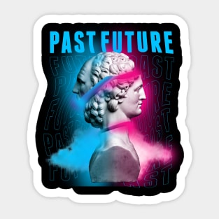 Janus Mythology Vaporwave Blue and Magenta Sticker